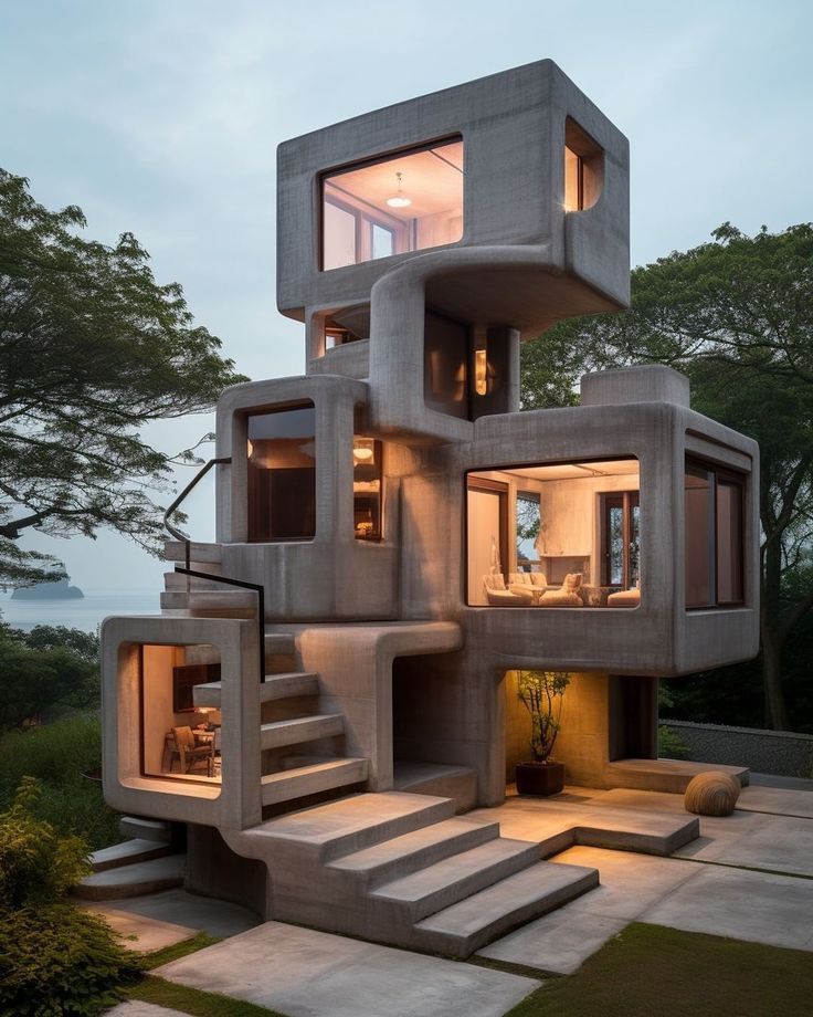 3 floor complex building